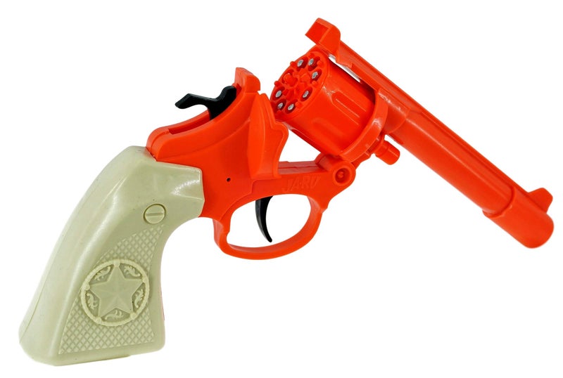 JA-RU Cap Gun Revolver (6 Toy Guns) Cap Gun Ammo 8 Shot Ring. Fake Gun Pistol Toy for Kids. Western Cowboy Toys & Prop Guns. Outdoor Shooter Games. Bulk Play Set. 913-6p - Image 5